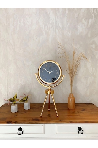 Gold Metal Mini Tripod Tokyo Masa Saati 45 26 Cm Çok Renkli