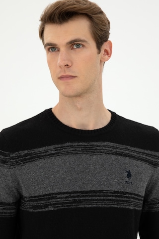 U.S. Polo Assn. Erkek Slim Fit Bisiklet Yaka Antrasit Melanj Kazak 50293115-VR081