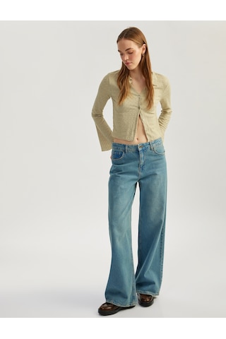 Koton Slim Fit Uzun Kollu Dokulu Gömlek Yaka Düğmeli Tişört Yeşil 5sal10458ık Yeşil