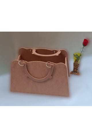 Hobi Dekoratif Bayan Çantası Ahşap Mdf Ham El Yapımı