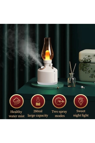 Forlife Nostajik Şarjlı Dekoratif Kelkit Led Masa Lambası