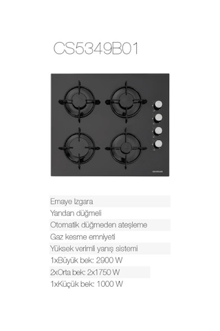 Silverline BO6501B01 - CS5349B01 - 3481 Flam 60 Siyah Ankastre Set
