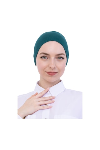 Modish Group Pratik Bone Pamuklu Tesettür İç Bone, Başörtüsü İçin Hazır Viskon Şapka, Namaz Günlük Kullanım İçin Zümrüt