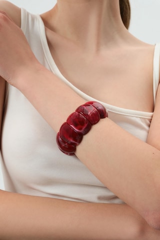 Bordo Bubble Form Bileklik