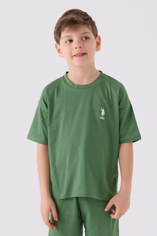 U.S. Polo Assn. Erkek Çocuk Çam Yeşili Bermuda Takımı 5274-43648 Koyu Yeşil