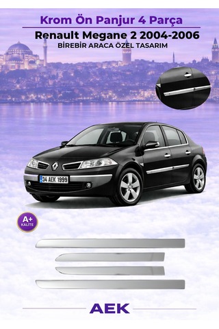 Renault Megane 2 Yan Kapı Çıtası 2004-2009 Paslanmaz Çelik