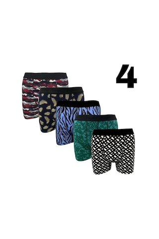 Laula Erkek Boxer Paketleri %95 Pamuk Premium Collection Çok Renkli