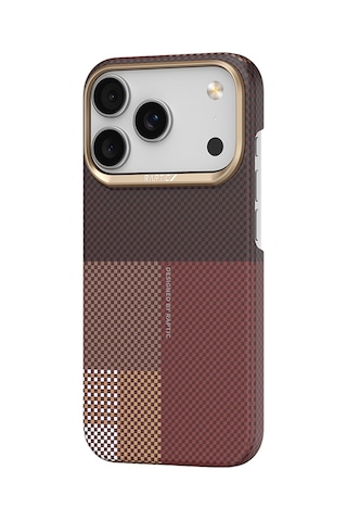 Apple Uyumlu iPhone 17 Pro Max Kılıf M-safe Şarjlı Raptic Aramid Skin Transform Serisi Kapak Kahverengi