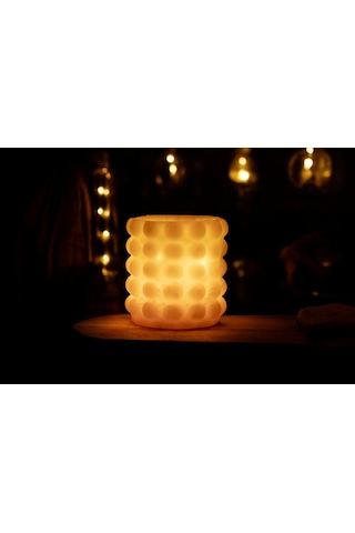 Fener Mum Bubble Short Krem Kavun Kokulu Dekoratif Mum