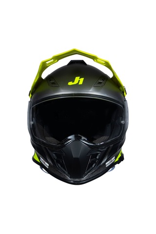 Just1 J34 Pro Outer Space Kapalı Motosiklet Kaskı Siyah Antrasit Sarı Gri - Sarı