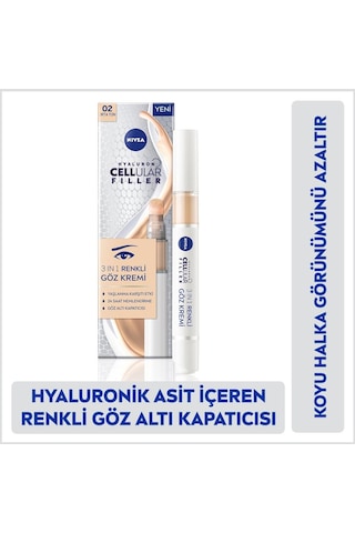 Nivea Hyaluron Cellular Filler 3 in 1 Renkli Göz Kremi 02 Orta Ton 4 ML