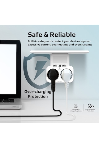 Promate PowerRack Duvar Tipi 2'li Usb Girişli Grup Priz