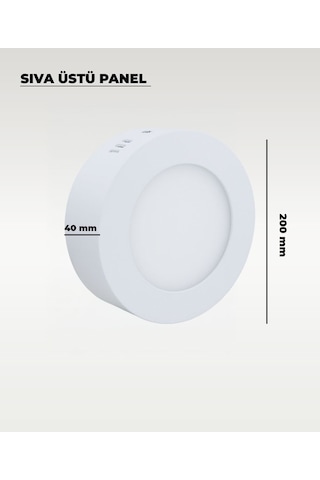 6w Sıva Üstü Yuvarlak Led Panel 3200k Sarı Işık Beyaz