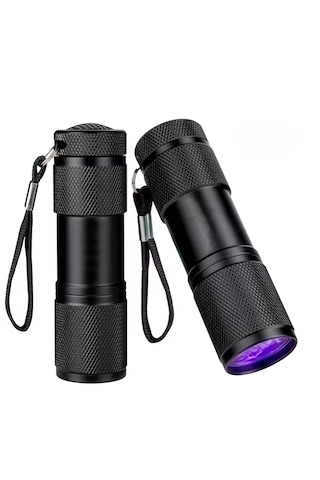 Fenerix 9 Led Ultraviyole El Feneri, 395 Nm Uv Fener Mat Siyah