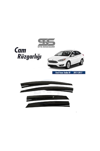 Cam Rüzgarlığı Ford Focus 2011-2017 Sedan Mügen Tip Piano Black (STS OTO AKSESUAR)