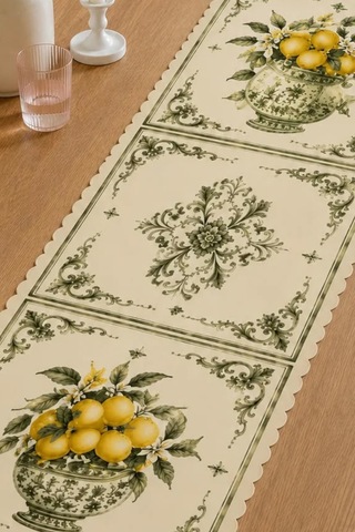 Vivanni Home Yıkanabilir Dikdörtgen Runner Günlük Kullanıma Uygun, Pratik Ve Uzun Ömürlü Limon Beyaz