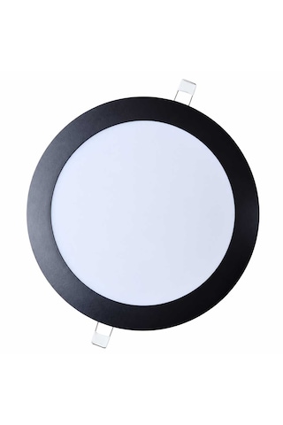Lampist Siyah Çerçeveli Slim Sıva Altı Panel Led 18w 22 Cm Günışığı Işık Beyaz - Siyah