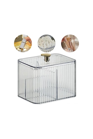 Fosenze 3 Bölmeli Transparan Pet Kosmetik Organizer - Kaliteli, Su Geçirmez, Makyaj Ve Makyaj Gereçleri İçin Raf Yöneticisi Şeffaf