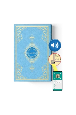 Hafız Boy Kur'an-ı Kerim (2 Renkli, Mavi, Mühürlü)