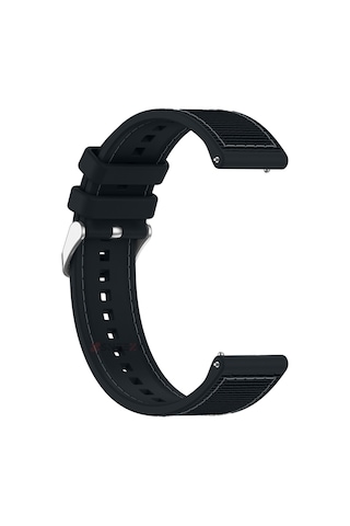 Sneezy Huawei Watch Gt5 46mm İle Uyumlu 22mm Dikiş Desenli Dokuma Silikon Kordon