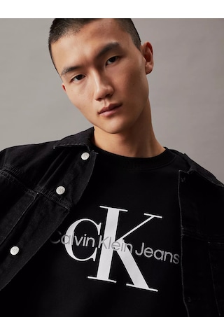 Calvin Klein Erkek Core Monologo Crewneck Sweatshirt-siyah Black