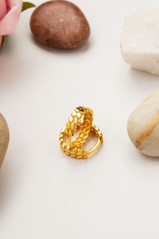 22 Ayar Altın 2,8 Gram Gizli Klips Pullu Kadın Küpe Lkkp1341