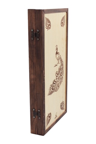 Simya Figür Tavla Tavus Kuşu (Akça Kaplama)