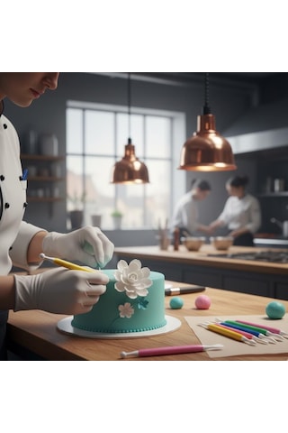 Marzipan & Şeker Hamuru Şekillendirme Seti 10 Lu 20 Farklı Uçlu Pasta Dekorasyon Çubukları