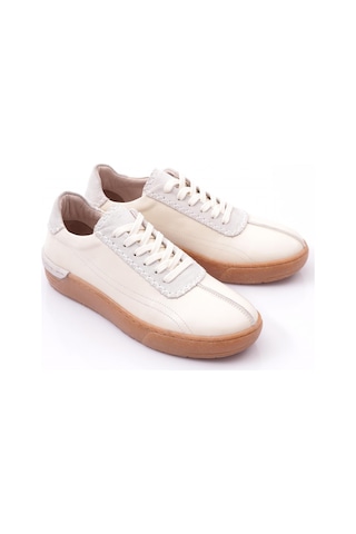 Dgn 34610 Kadın Bağcikli Sneaker Ayakkabi Kırık Beyaz Süet