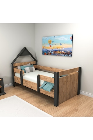 Arnetti Valerin Çocuk Montessori Karyola Atlantik Çam Antrasit