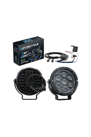 Motosiklet Profesyonel Sis Farı Seti Bluetooth Kumandalı 5 Modlu Beyaz Sarı Sis Farı Metal Gövde