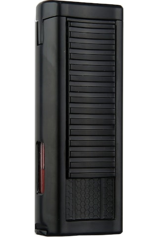 Quantoro Çift Torch Pürmüz Siyah Metal Puro Çakmağı - Trz1139