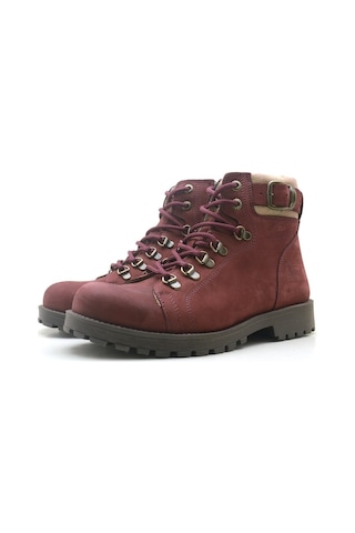 Griffon Hakiki Deri Kürklü Bordo Fermuarlı Unisex Bot Bordo