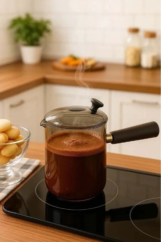 550 Ml Akasya Cam Cezve Renkli