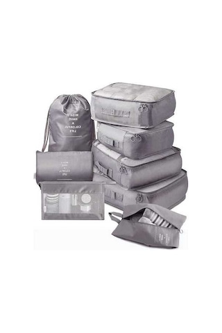 Dancemonkey Venta 8 Parça Valiz Düzenleyici Seti Seyahat Saklama Çantası03 Altın - Pratik Tasarım Altın