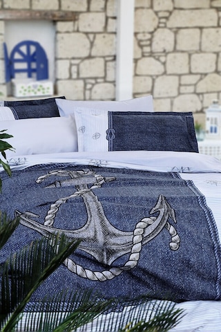 Özdilek Anchor Denim Tek Kişilik Nevresim Takımı Gri (Çapalı)
