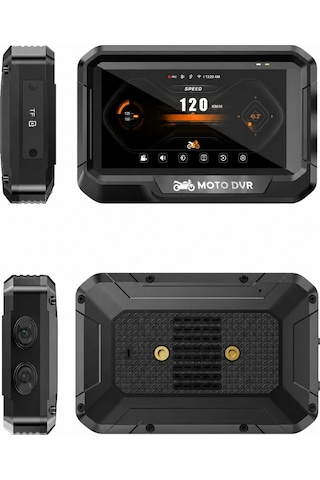 Glr T10 Motosiklet Kamera Kayıt Cihazı - Kablosuz Carplay & Android Auto, Dual Kamera, Gps Ve Tpms D