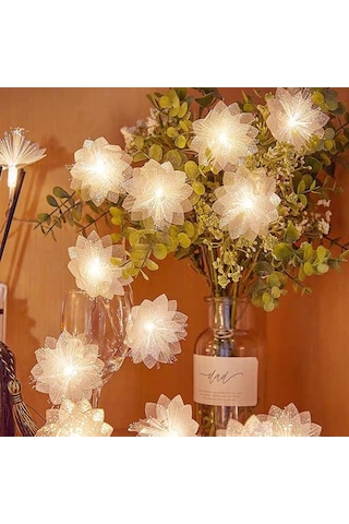 Led Fiber Optik Peri Masalı Işığı, Düğün Ve Tatil Dekoratif Işık Zinciri, 3m Su Geçirmez 20 Led Boncuklu Peri Masalı Işığı, Pille Çalışır Beyaz