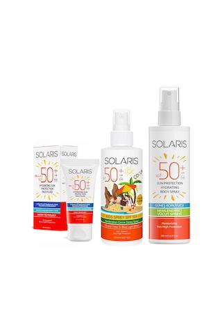 Solaris Günlük Nemlendirici Yüz Güneş Kremi SPF50+ 50 ML + Nemlendirici Çocuk Güneş Spreyi SPF ML + Güneş Güneş Kremleri