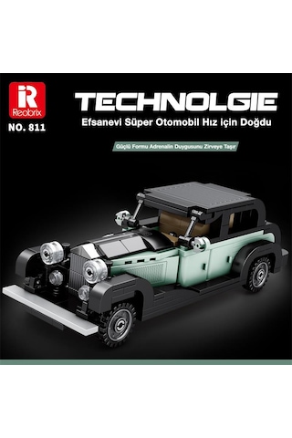 Reobrix Technic 811 Bentley 8 Litre Klasik Araba Yaratıcı Yapı Blok Seti Building Blocks - 249 Parça