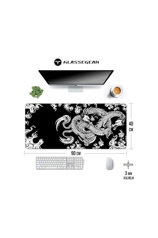Klasse Pro - 10 Farklı Model Dikişli Kenar 90x40 Cm Oyuncu Gaming Mouse Pad Dragon Knot, 90x40 Cm