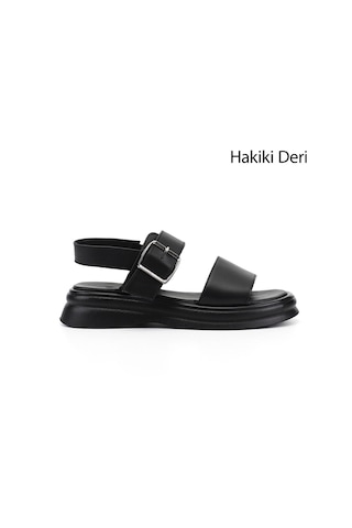 Gönderi(R) Gönderi R Kadın Siyah Tokalı Bantlı Hakiki Deri Sandalet Dyza75645261