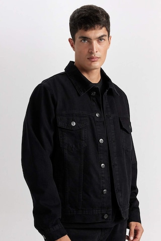 DeFacto Düğmeli Cepli Jean Ceket D2846AX24AUNM40 Siyah