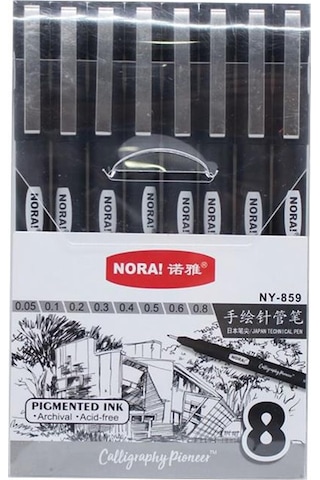 Nora Teknik Çizim Kalemi 8li Seti Dereceli Kalem Set