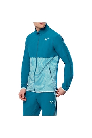 Mizuno Charge Printed Jacket Erkek Yağmurluk Mavi