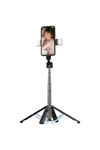 Cbtx Telefon Canlı Braketi Bluetooth Selfie Tripod, Yüksek: 104cm Alüminyum Alaşım + Çift Dolgu Işıkları