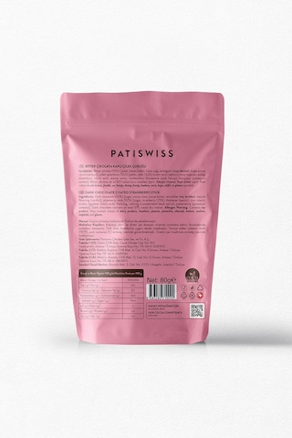 Patiswiss Bitter Çikolatalı Çilek Çubukları 10 G