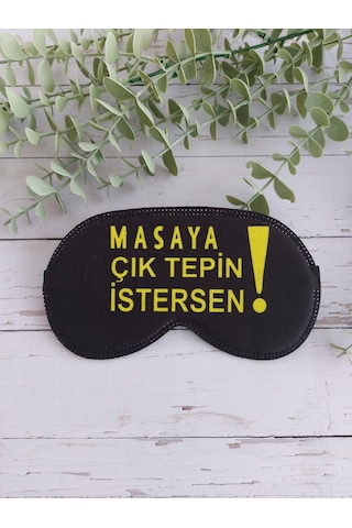 Doktorbonem Masaya Çık Tepin İstersen Uyku Bandı Göz Bandı Baskılı Pamuk Seyahat Uyku Bandı Çok Renkli