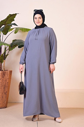 Kadin Buyuk Beden Ayrobin Uzun Anne Elbise 001