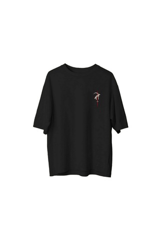 Themgscollective The Mgs Collective Türk Bodun Oversize Baskılı Unisex Siyah T-shirt 01-siyah